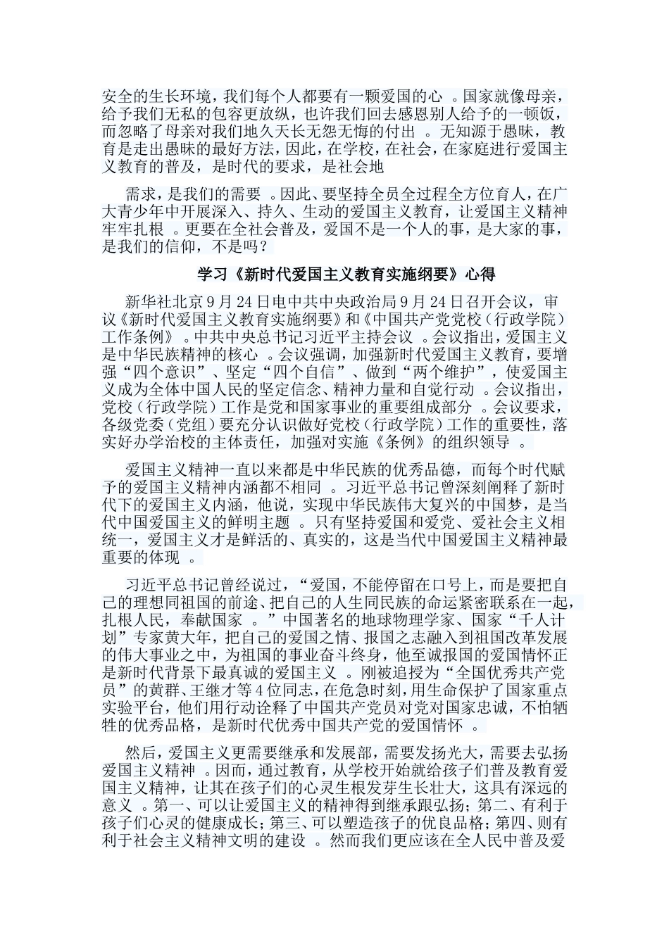 总结5篇学习新时代爱国主义教育实施纲要心得.doc_第2页