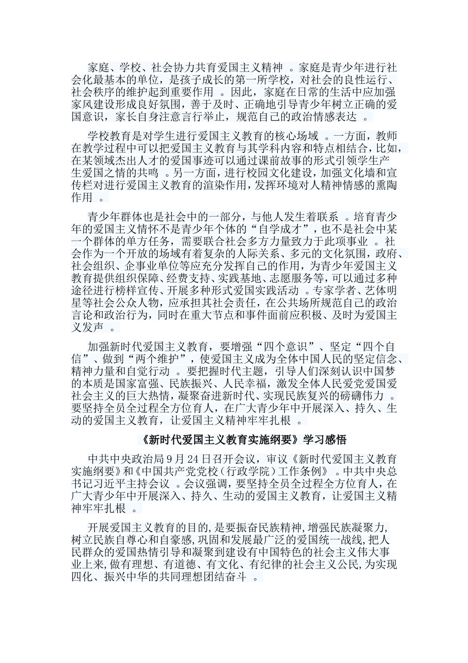 总结10篇新时代爱国主义教育实施纲要学习感悟.doc_第2页