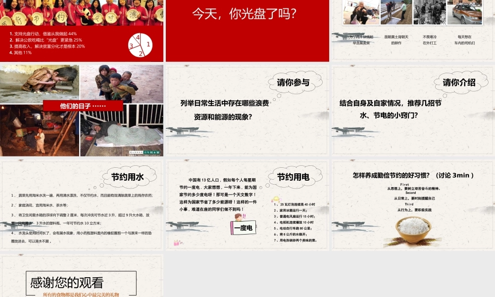 防止餐饮浪费厉行节约光盘行动PPT培训课件（带内容）.pptx