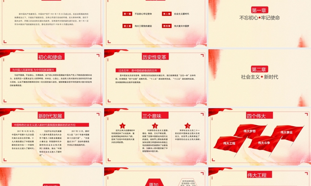 红色党政风七一建党节党员培训PPT课件（带内容）.pptx