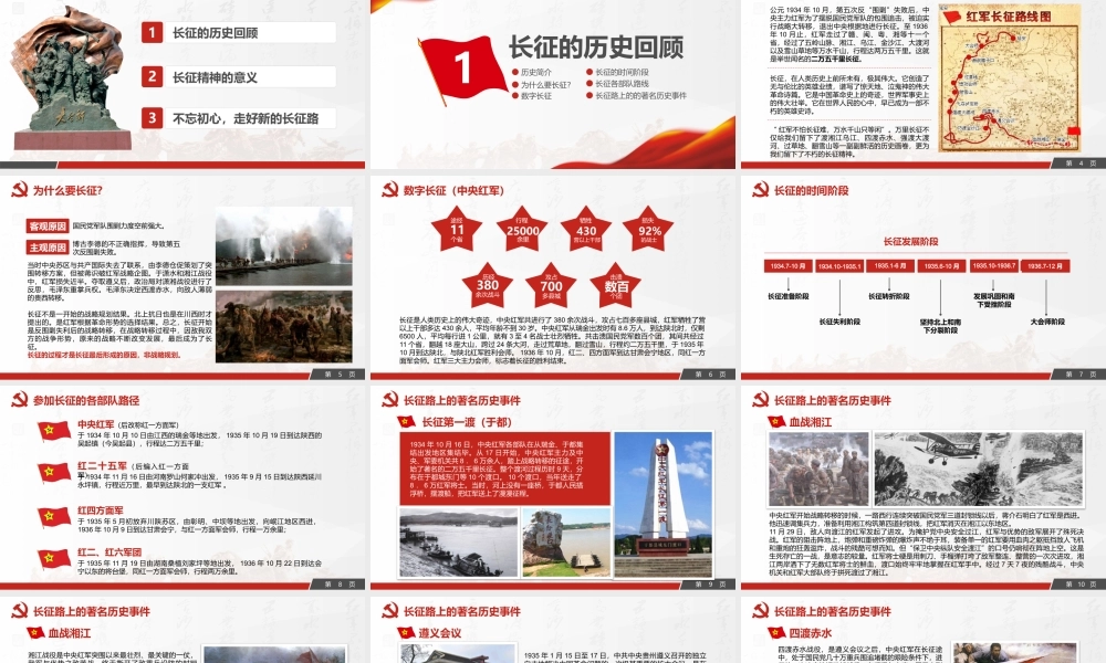 长征胜利XX周年党课学习PPT培训学习党课课件（带内容）.pptx