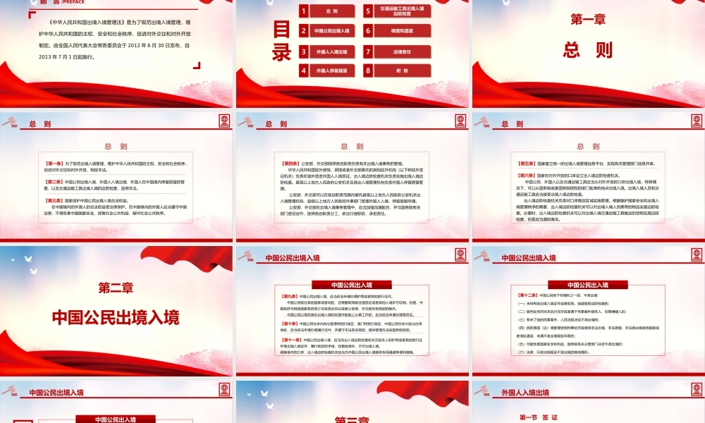 红色大气出入境管理办法PPT课件带内容.pptx