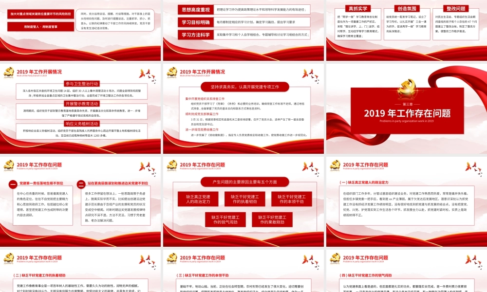 2020年党建工作总结PPT课件（带内容）.pptx