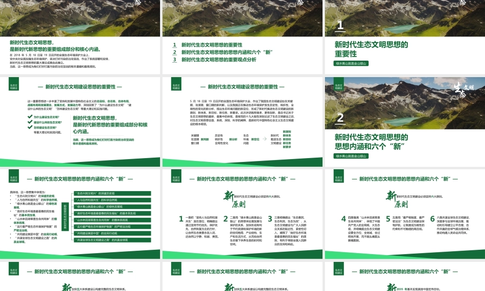 绿水青山就是金山银山新时代生态文明思想解读PPT培训课件（带内容）.pptx