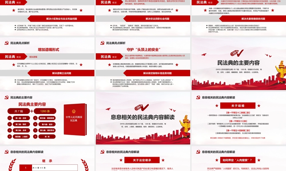 民法典学习解读党员培训PPT课件（带内容）.pptx