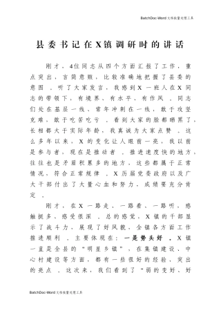 汇编215;委书记调研讲话.doc