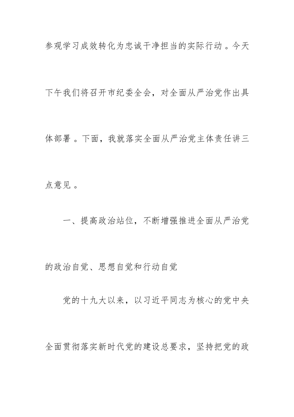 汇编2019年在落实全面从严治党主体责任约谈会上的讲话.doc_第3页