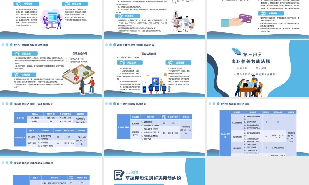 企业管理人力资源管理-企业劳动关系法律风险防范培训PPT课件（带内容）.pptx