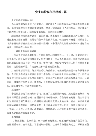党支部检视剖析材料3篇.docx
