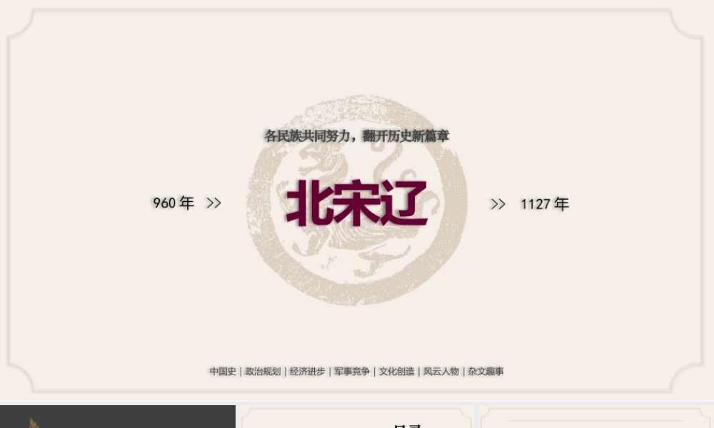 中国史之各民族共同努力翻开历史新篇章-北宋辽960-1127PPT课件（带内容）.pptx