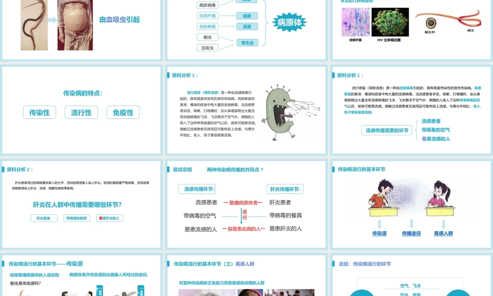 2021人教版生物八年级下册《传染病及其预防》PPT课件（带内容）.pptx