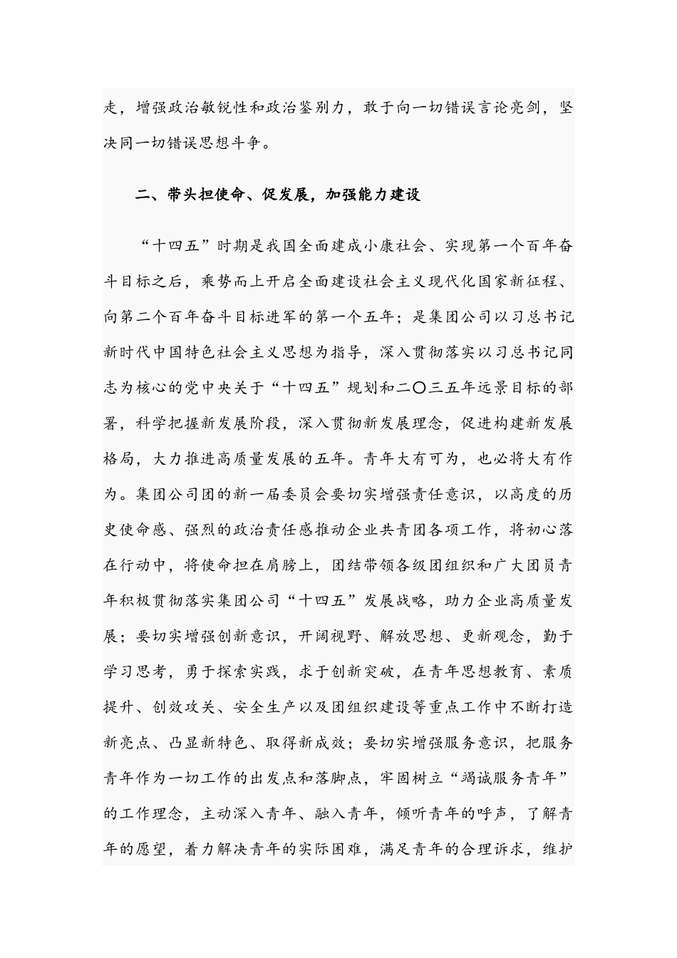 2021年在共青团公司委员会全体会议上的发言范文稿.docx_第3页