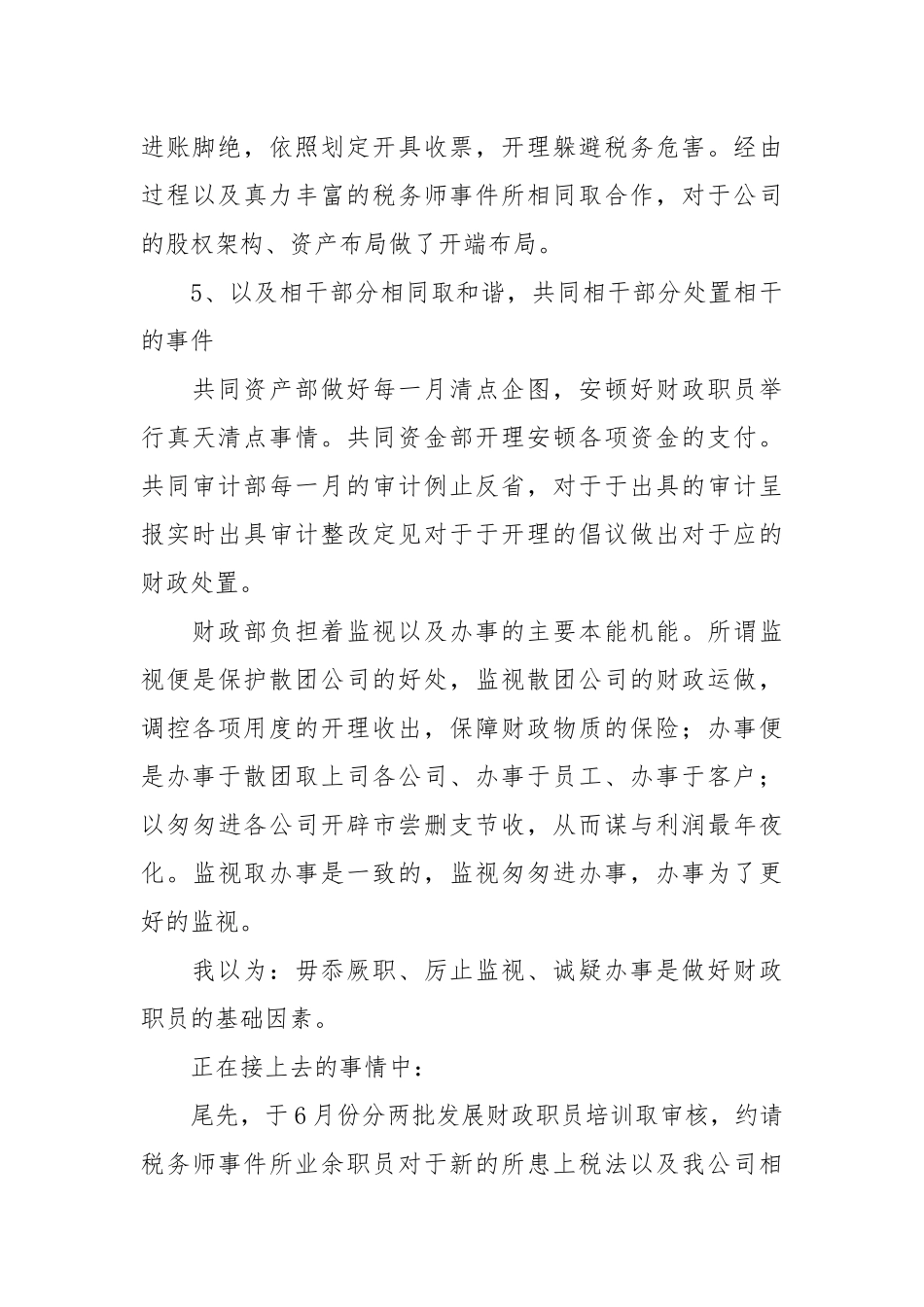 【真用】管帐团体事情总结模板锦散5篇.docx_第3页