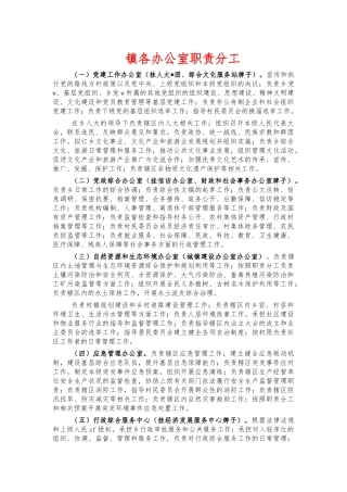 镇各办公室职责分工.docx