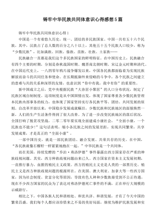 铸牢中华民族共同体意识心得感想5篇.docx