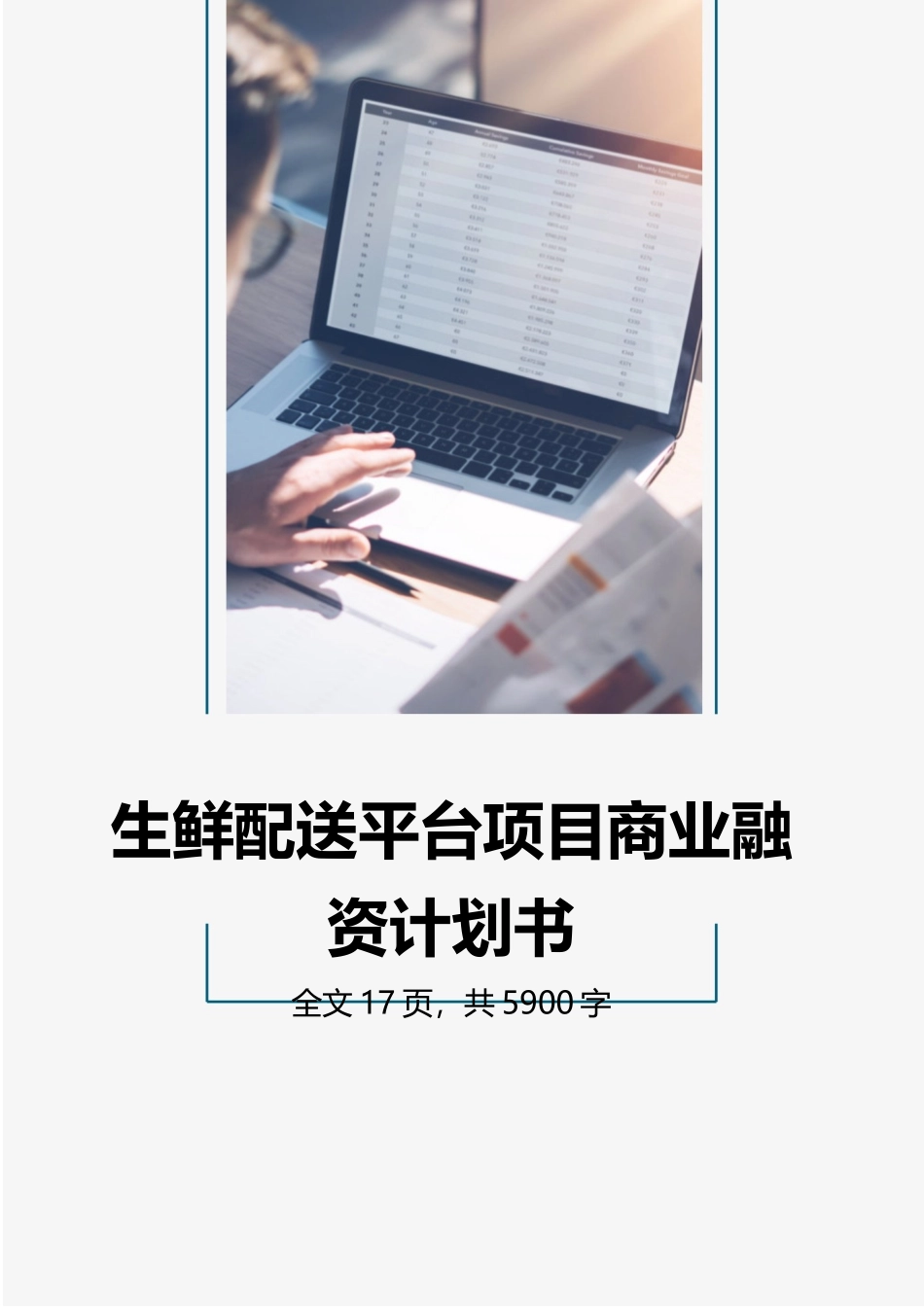 生鲜配送平台项目商业融资计划书.docx_第1页