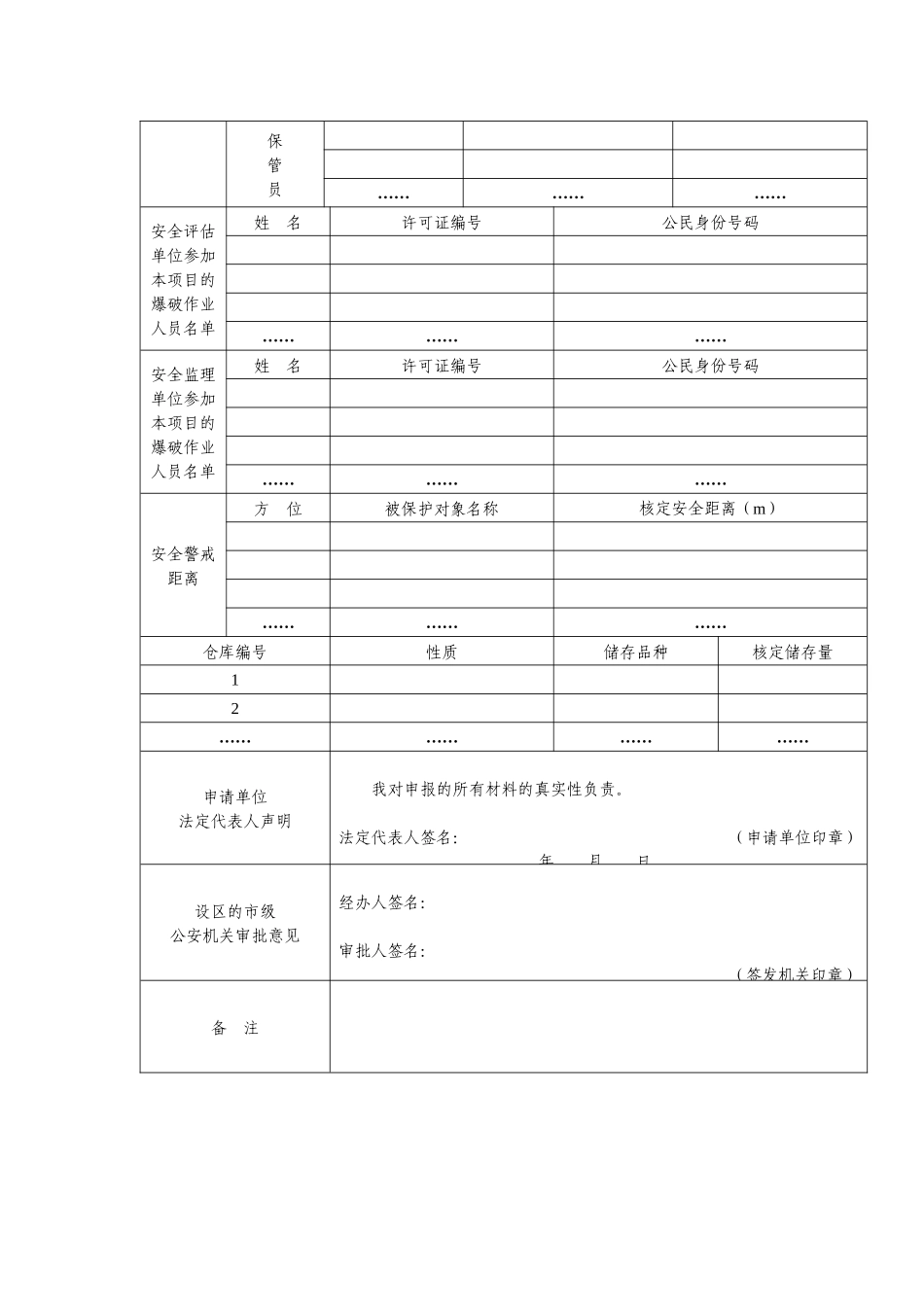 爆破作业项目许可申请表.docx_第2页