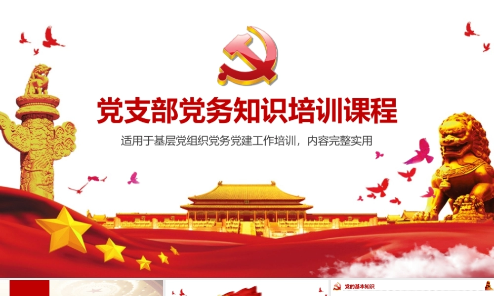 党支部党务知识培训课件PPT.ppt