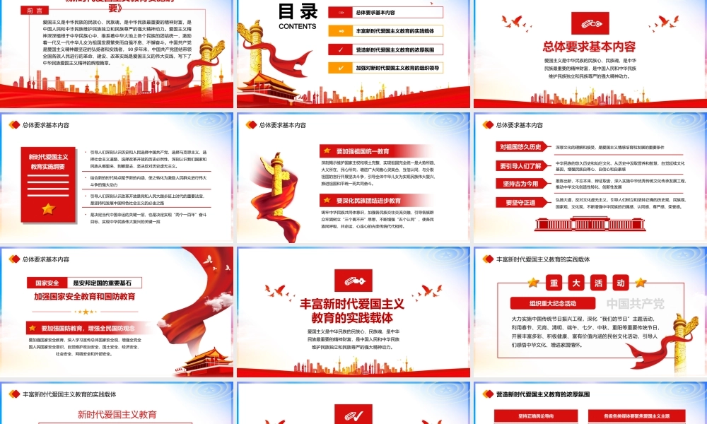 学习解读《新时代爱国主义教育实施纲要》全文内容PPT课件（带内容）.pptx