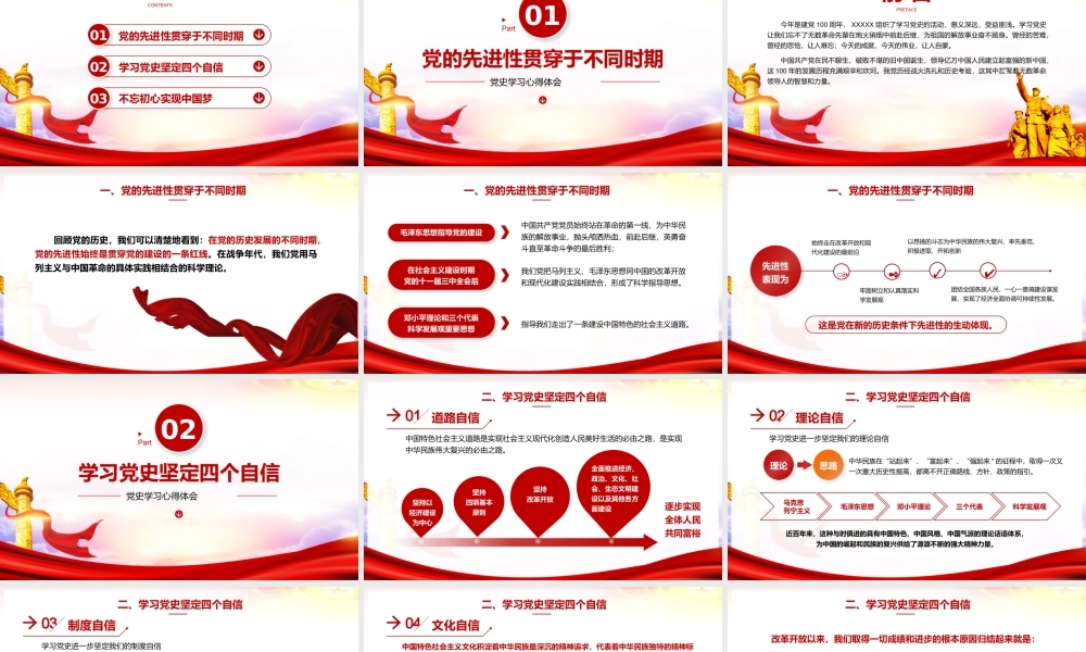 党史学习教育主题演讲-党史学习心得体会PPT材料（带内容）.pptx