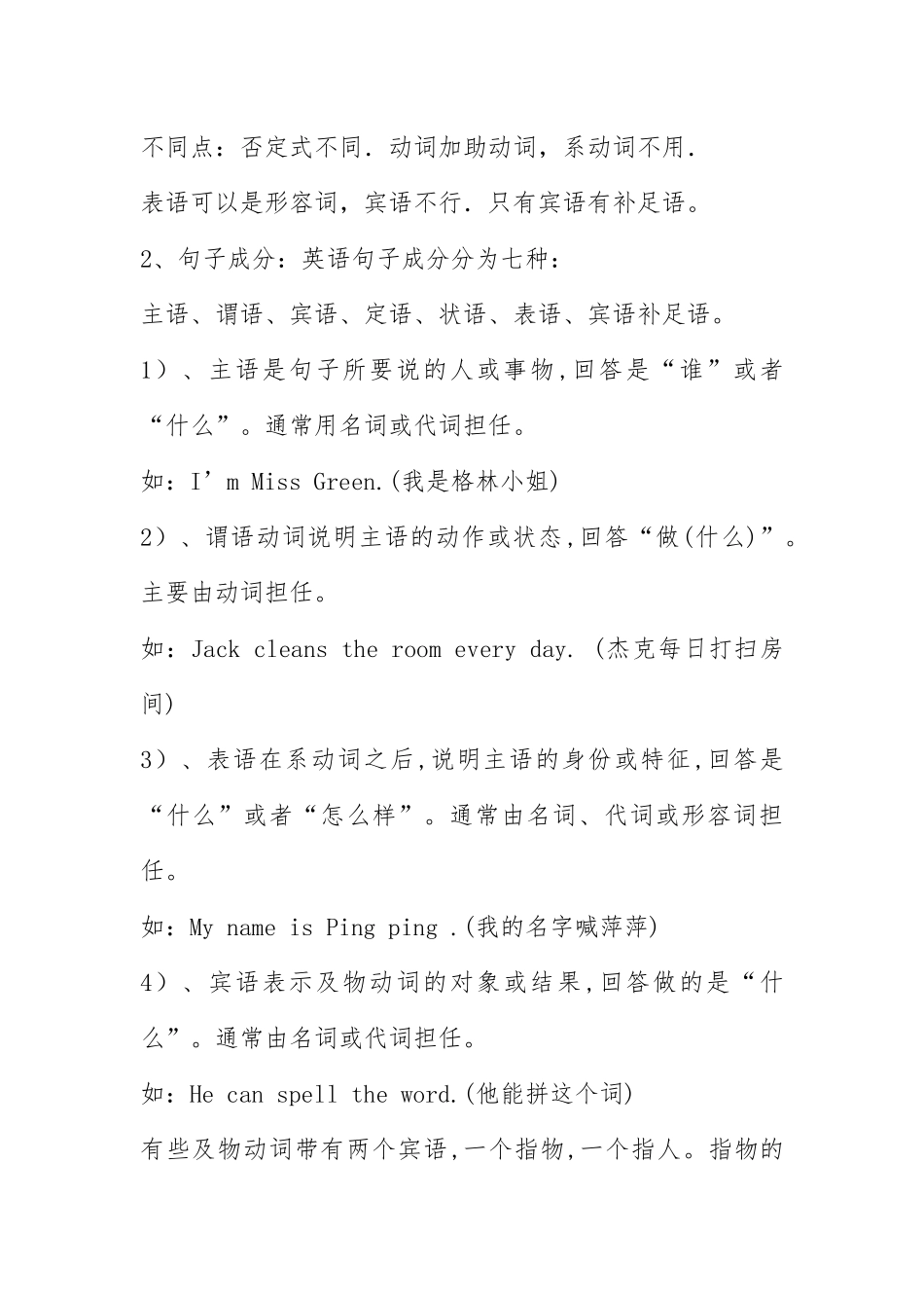 2021五 英语句子成分和英语句子结构讲解及练习.docx_第2页