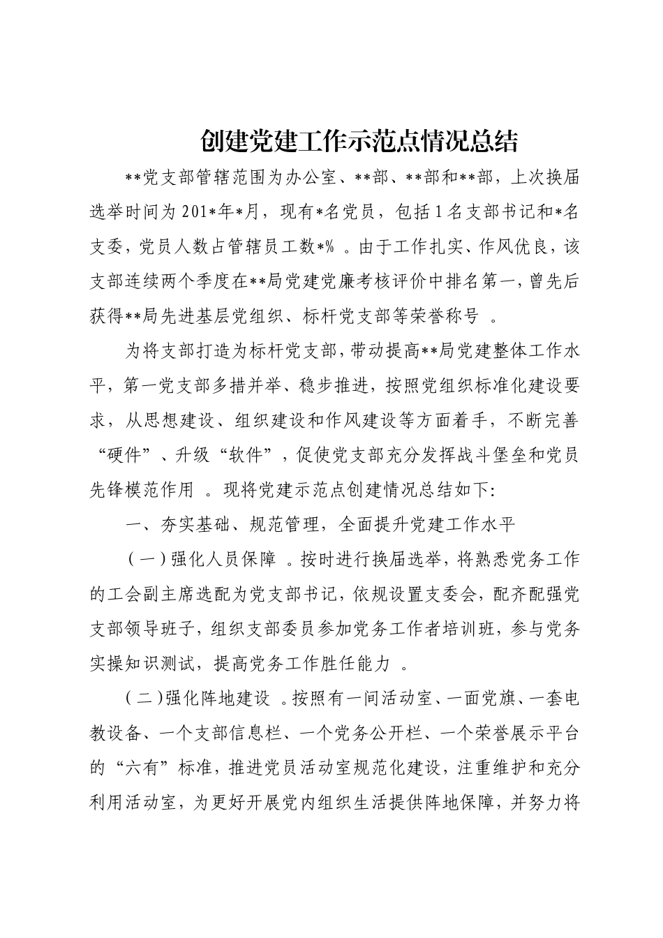 实用创建党建工作示范点情况总结.doc_第1页