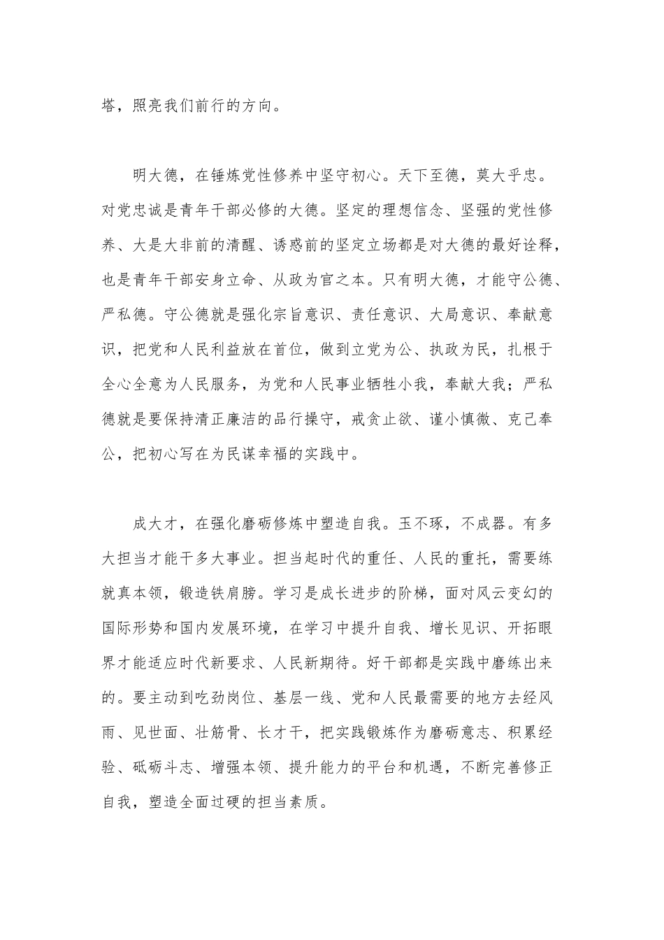 青年干部 让青春在奋斗中绽放绚丽之花（学习大学生要立大志明大德成大才担大任心得）.docx_第2页