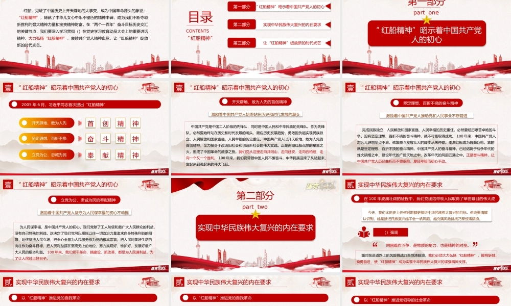 学习红船精神党课课件PPT模板下载.pptx