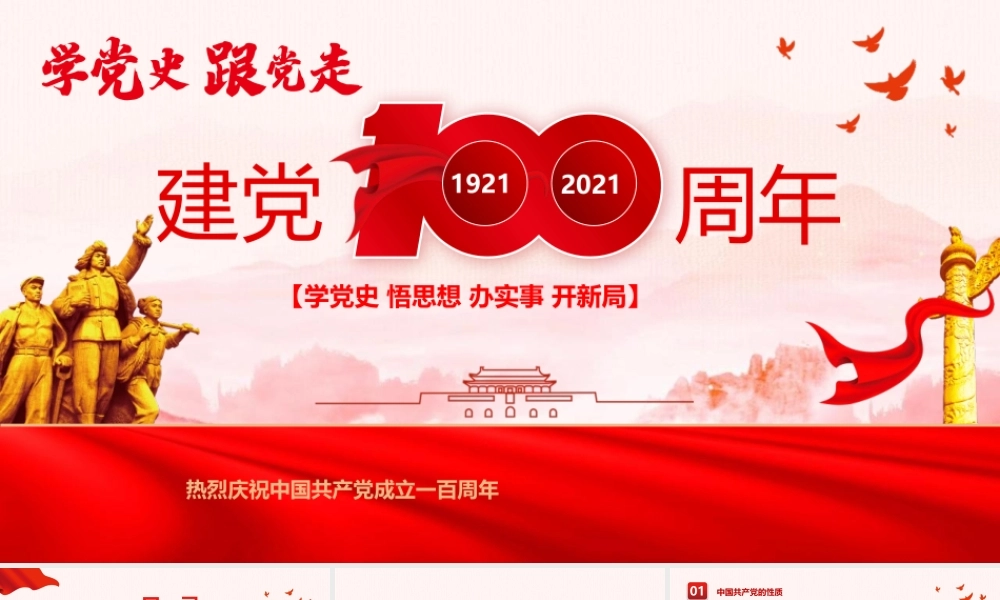 建党百年党史学习教育PPT模板下载.pptx