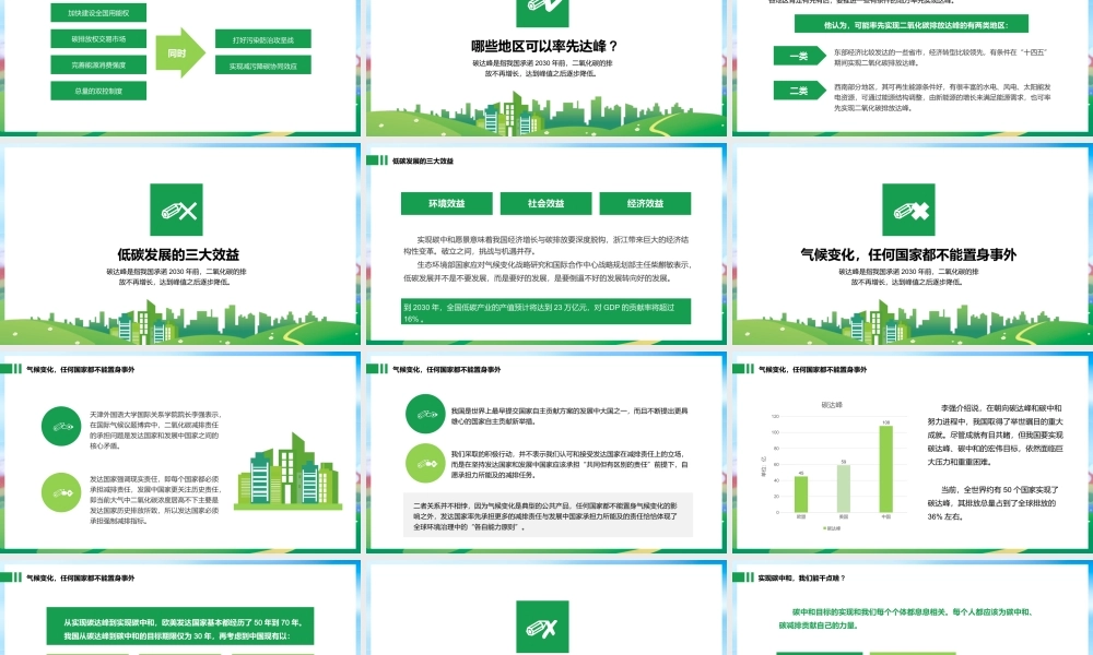 环保节能碳达峰碳中和知识科普宣传公益PPT模板下载.pptx