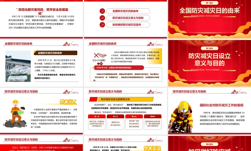 防灾减灾日宣传教育PPT模板下载.pptx