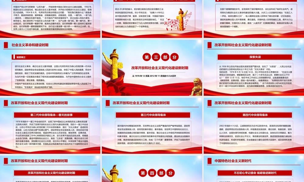 光辉历程百年党史学习PPT模板下载.pptx