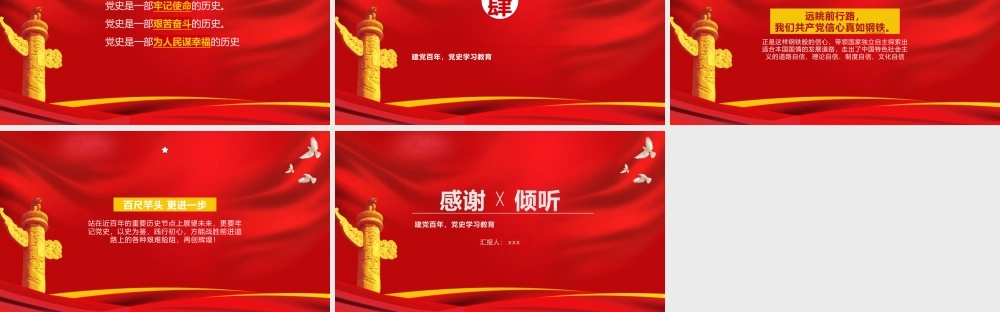 建党百年党史党课党建学习汇报PPT模板下载.pptx