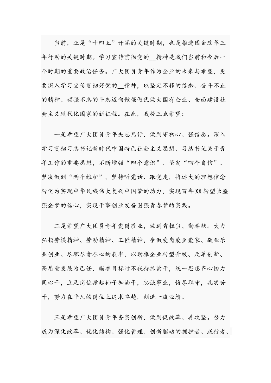 团委书记在2021年集团公司团代会上的讲话范文稿.docx_第2页
