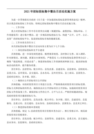 2021年招标投标集中整治月活动实施方案.docx