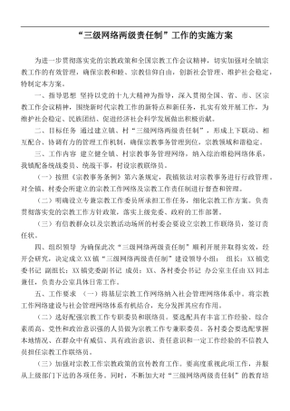 “三级网络两级责任制”工作的实施方案.docx
