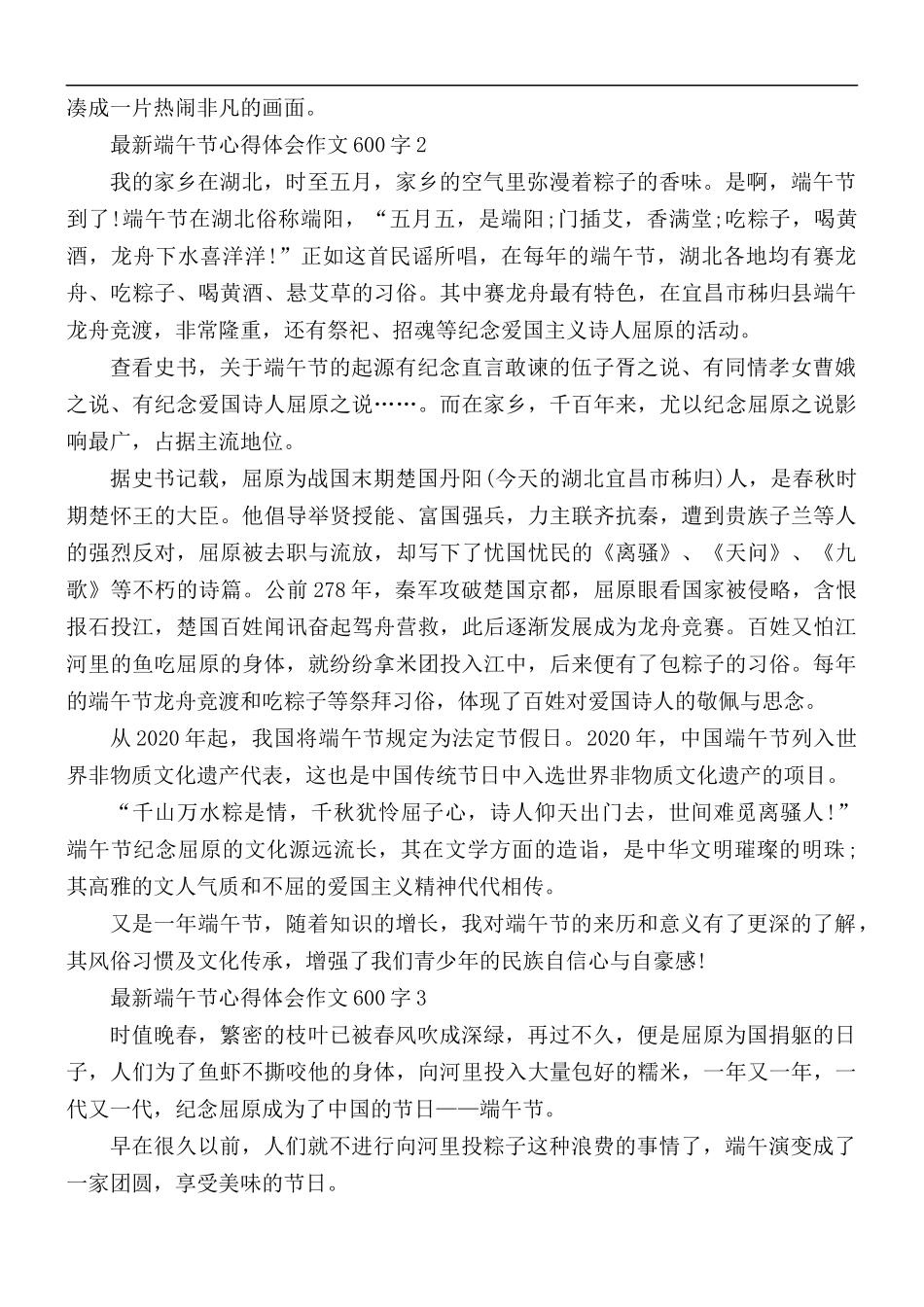 最新端午节心得体会作文600字5篇.docx_第2页