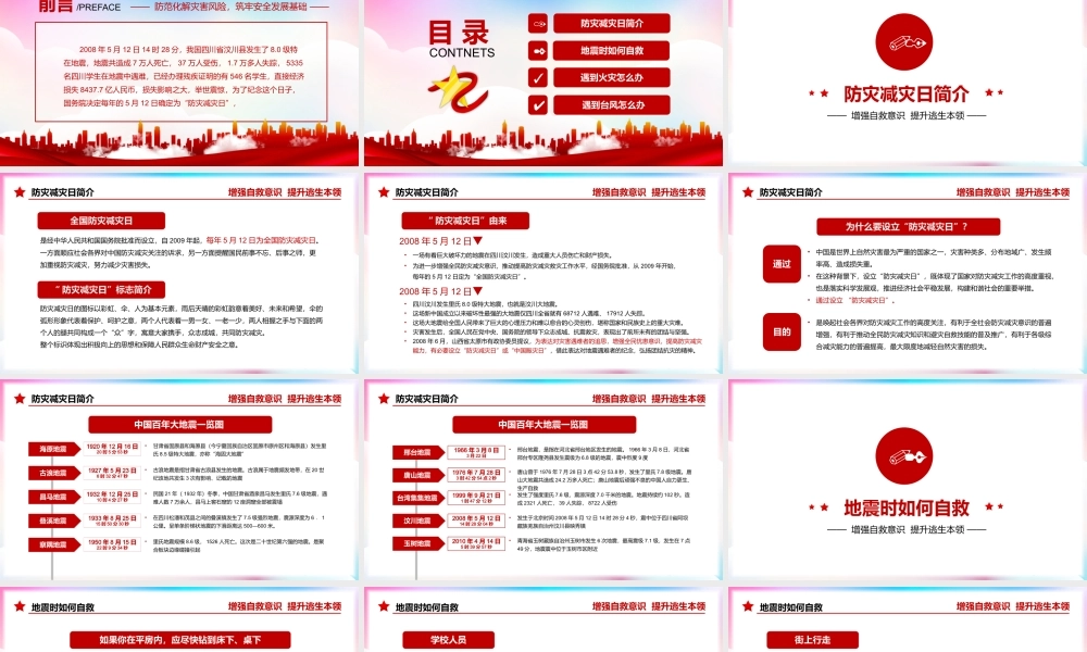 全国防震减灾日防范化解灾害风险筑牢安全发展基础PPT课件（带内容）.pptx