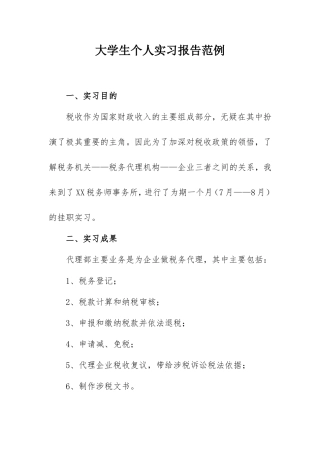 大学生个人实习报告范例（税务师）.doc
