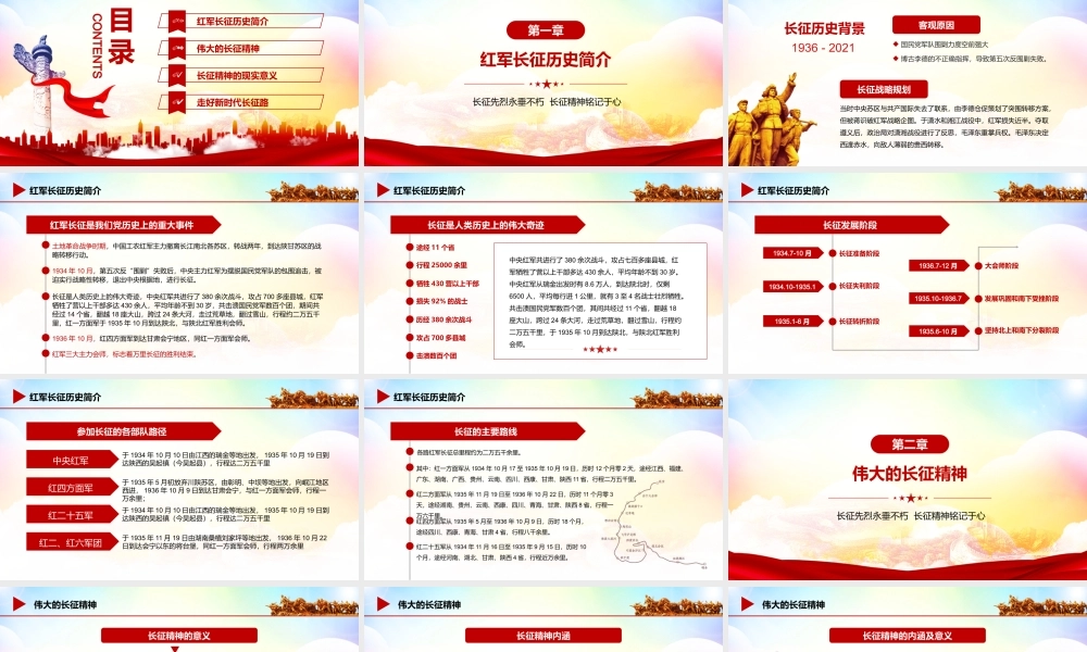 学习长征精神主题教育活动党校党课PPT模板下载.pptx