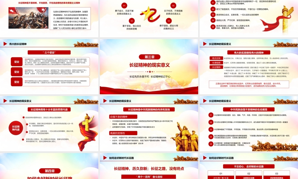 学习长征精神主题教育活动党校党课PPT模板下载.pptx
