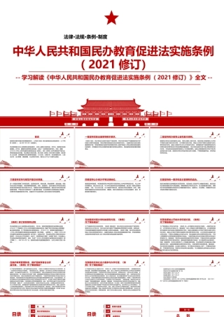 2021《中华人民共和国民办教育促进法实施条例（2021修订）》全文学习PPT课件（带内容）.pptx