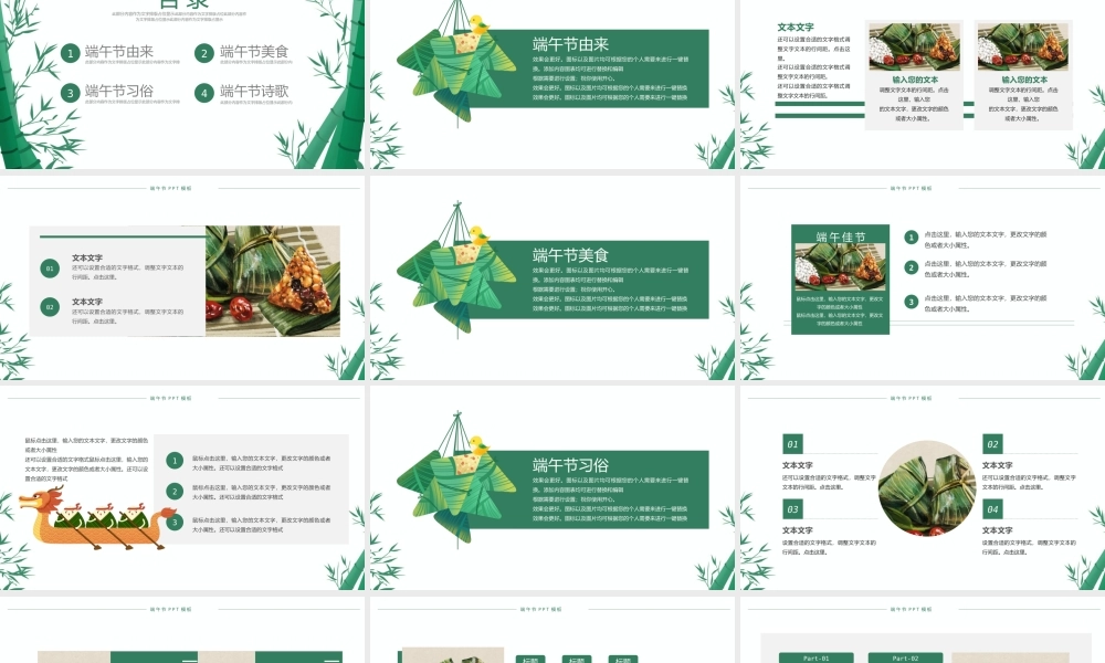 大气端午节节日习俗宣传PPT模板下载.pptx