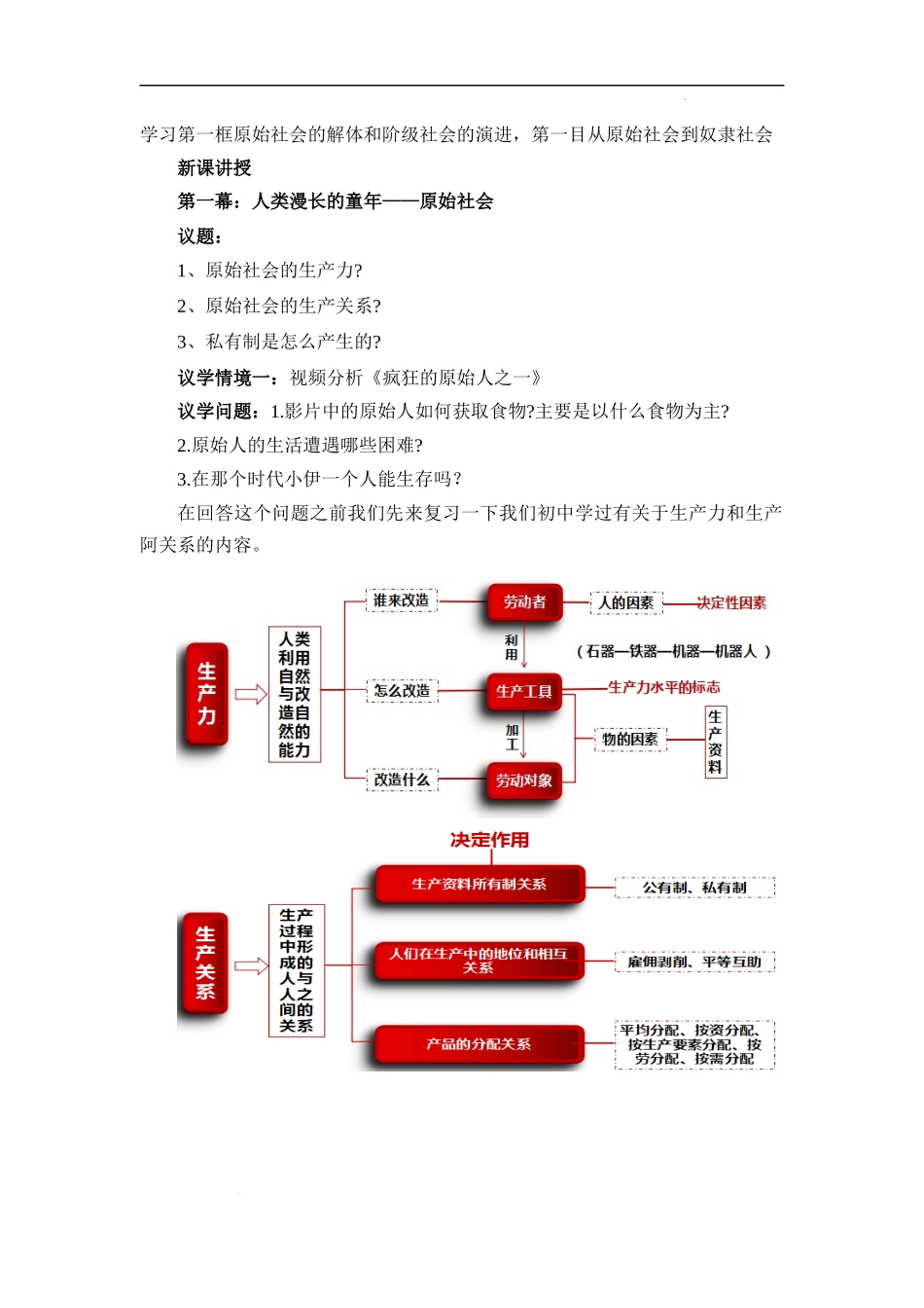 1.1.1从原始社会到奴隶社会（教学设计）-【名师备课帮】2022-2023学年高一政治上学期议题式教学模范课件＋教学设计＋课时训练（统编版必修1）.docx_第2页