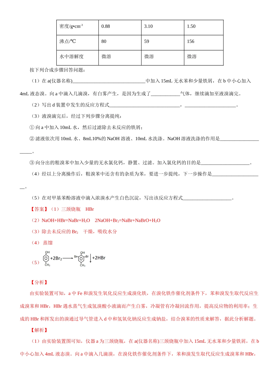 大题04 有机制备实验题-【考前押大题】 高考化学（辽宁新高考专用）（解析版）(1).doc_第3页