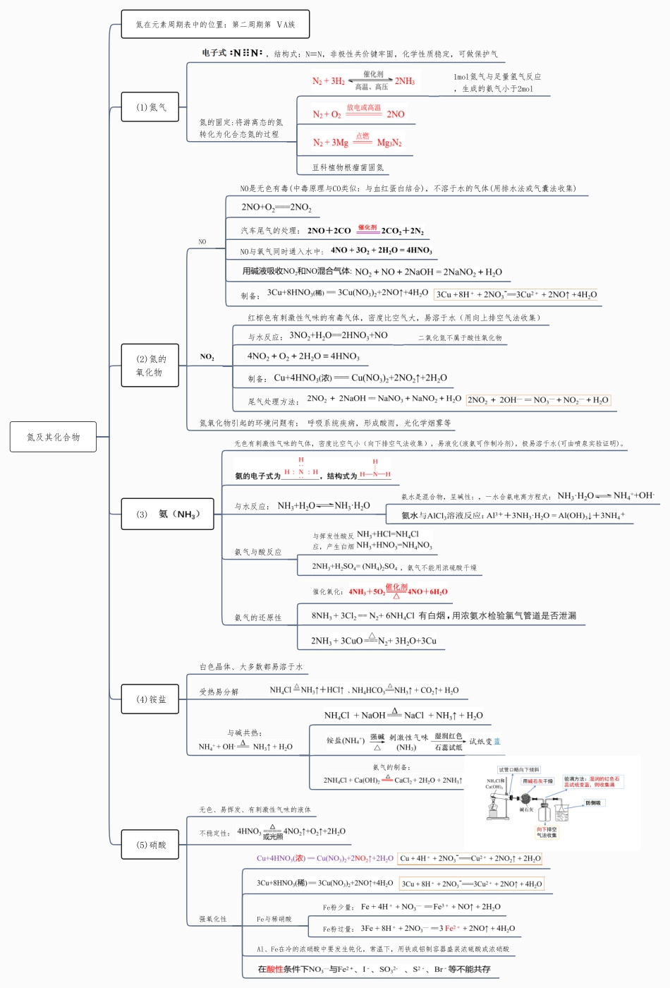 氮及其化合物 思维导图-  高中化学复习思维导图（新教材专用）.pdf_第1页