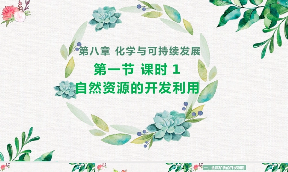8.1.1  自然资源的开发利用- 高一化学同步课堂精品课件（人教版2019必修第二册）.pptx