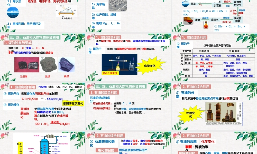 8.1.1  自然资源的开发利用- 高一化学同步课堂精品课件（人教版2019必修第二册）.pptx