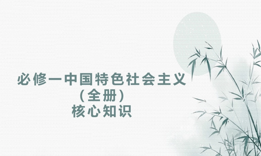 必修一《中国特色社会主义》全册核心知识（课件）-2022-2023学年高一政治上学期期中期末考点大串讲（统编版必修1）.pptx