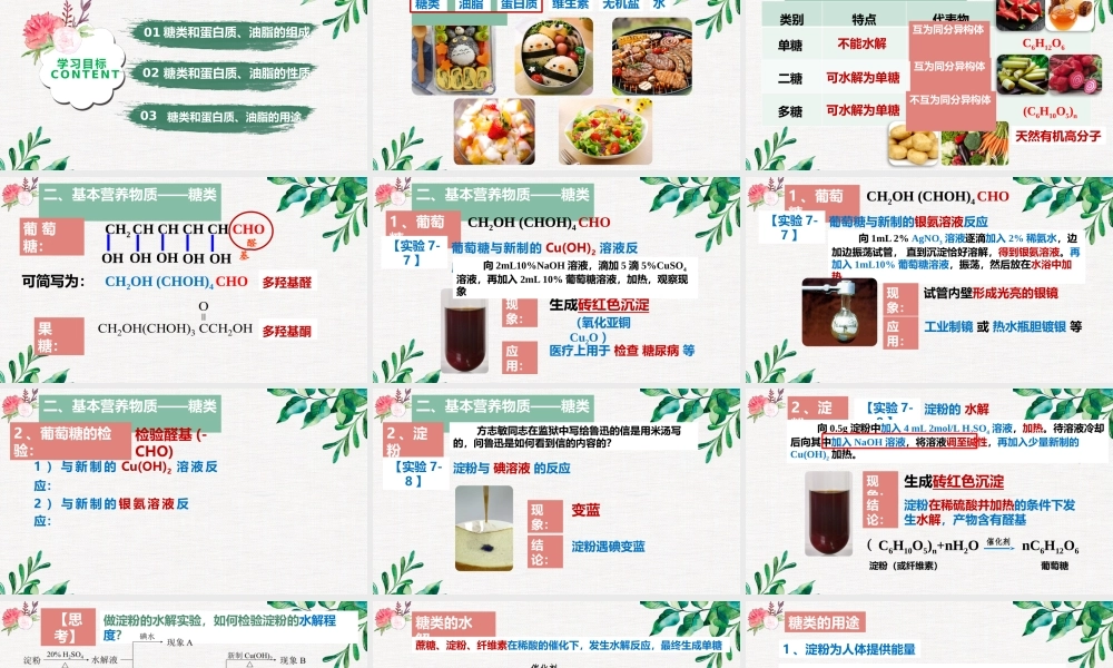7.4.1  糖类- 高一化学同步课堂精品课件（人教版2019必修第二册）.pptx